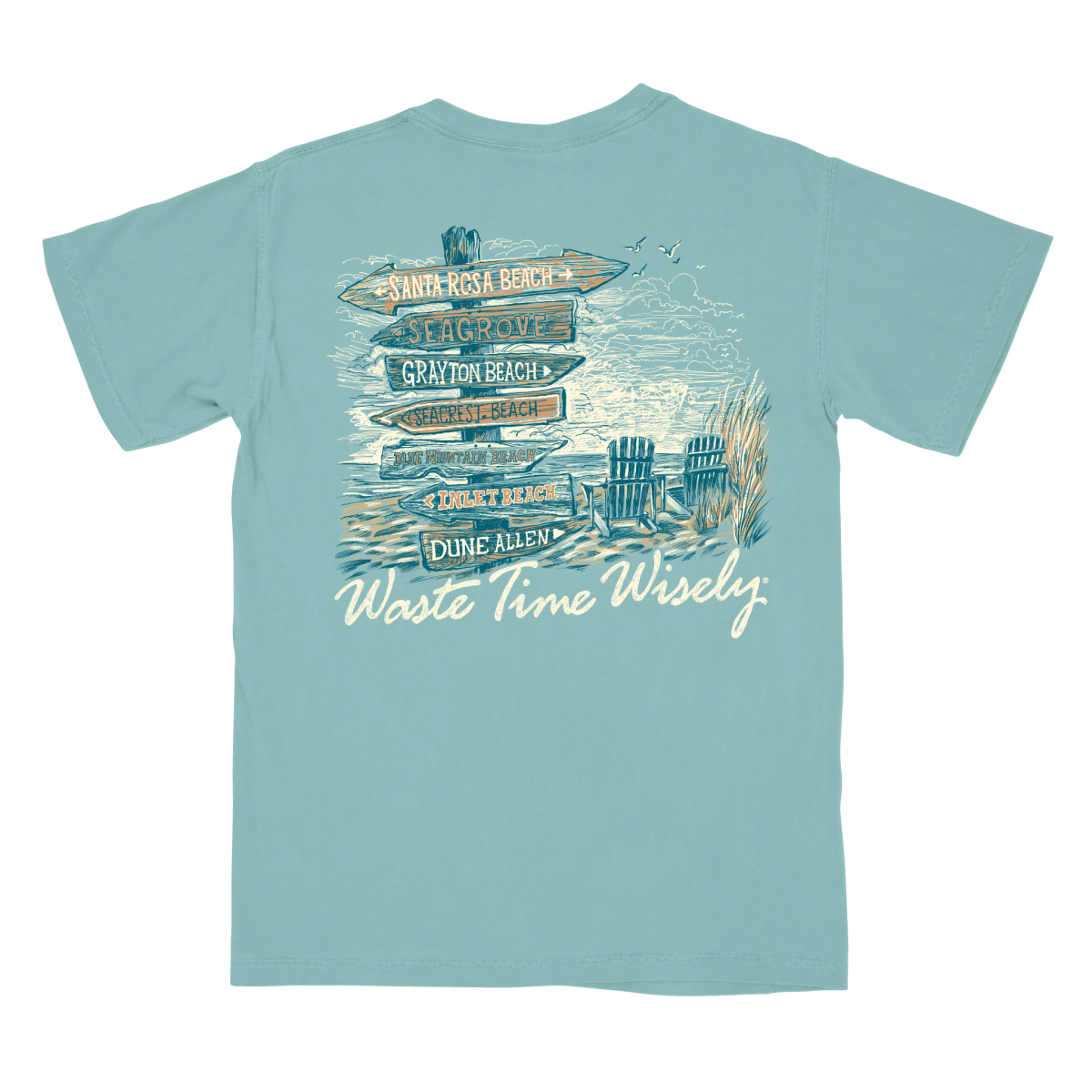 Waste Time Wisely on 30A Pocket T-Shirt